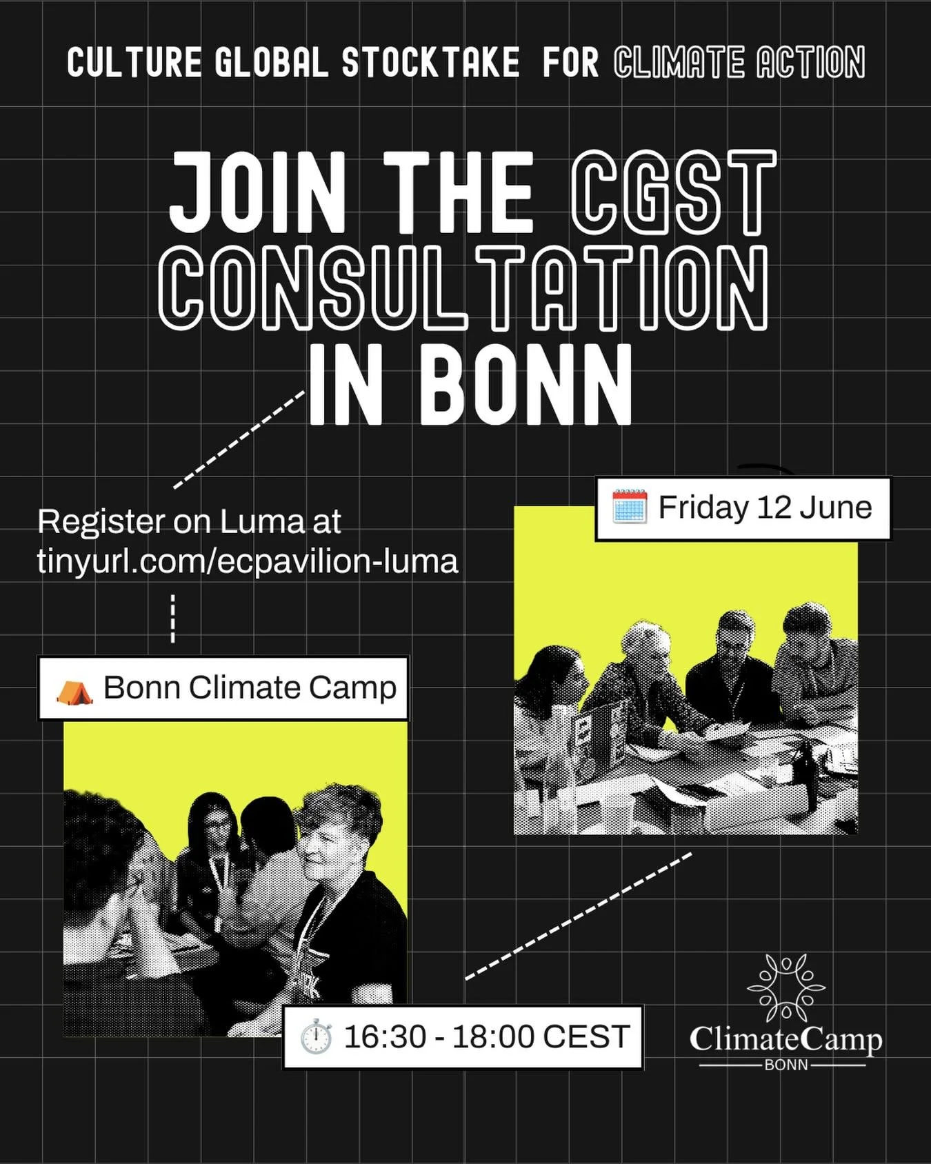 The Culture Global Stocktake is entering a new phase 🐛&rarr; 🦋.

Join us at the Bonn Climate Camp for an insider briefing on Draft 2 of the Culture Global Stocktake (CGST), an emerging framework that seeks to strengthen the role of culture within c