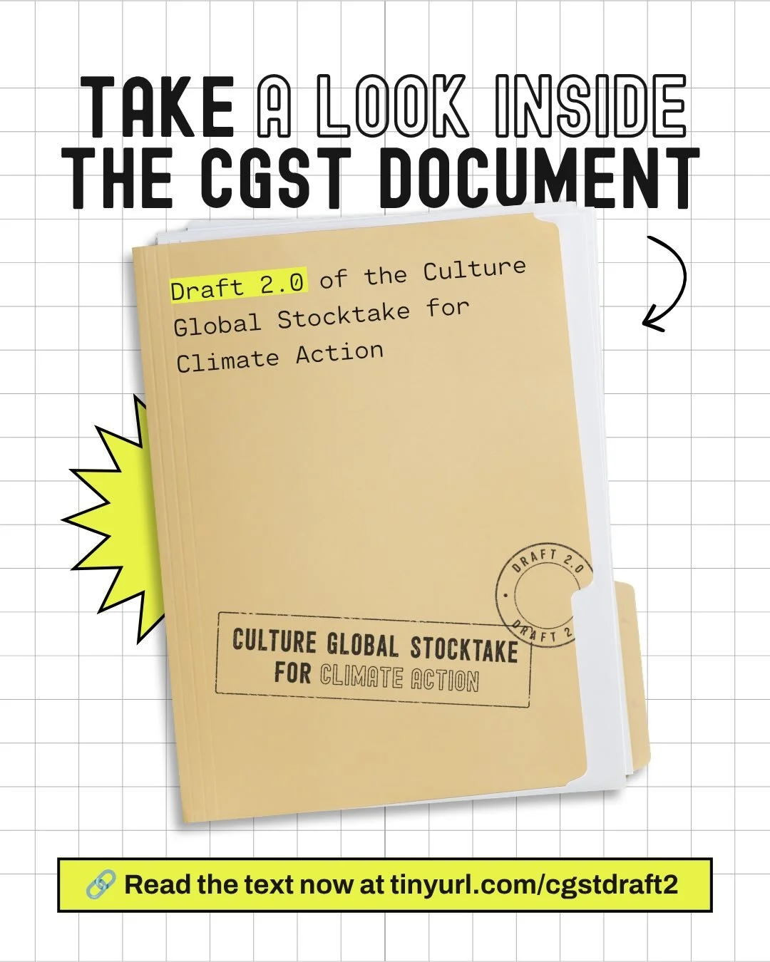 🛑 STOP THE SCROLL - CGST Draft 2.0 just dropped!

After months of consultations, feedback sessions, and contributions from across the cultural ecosystem, Draft 2.0 of the Culture Global Stocktake for Climate Action is now available.

This latest dra