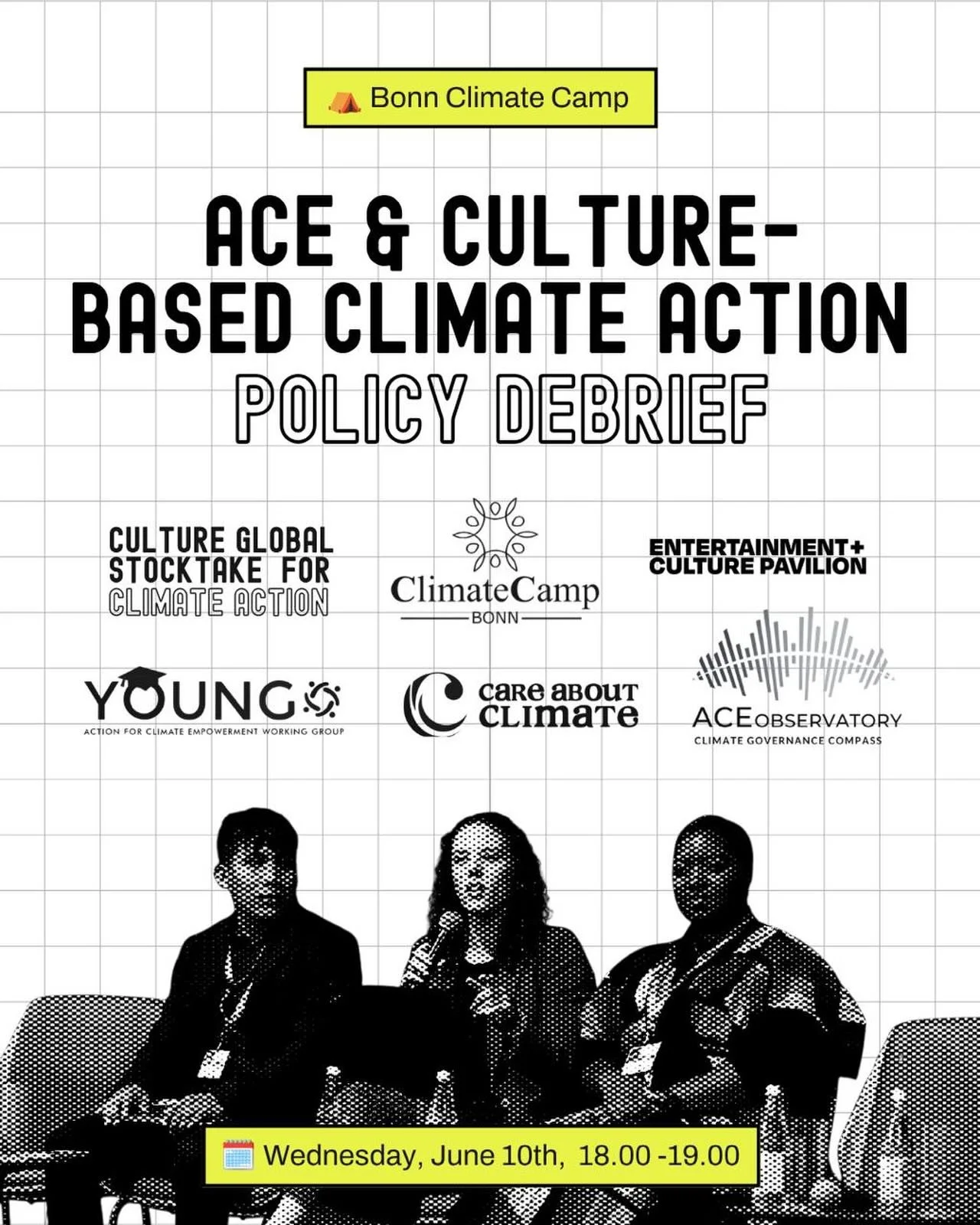 📣 Join us TOMORROW (Wednesday 10th) at the Bonn Climate Camp for a policy debrief on ACE &amp; Culture-Based Climate Action.

As the UNFCCC&rsquo;s midterm review of the Glasgow Work Programme on Action for Climate Empowerment (ACE) gets underway, t
