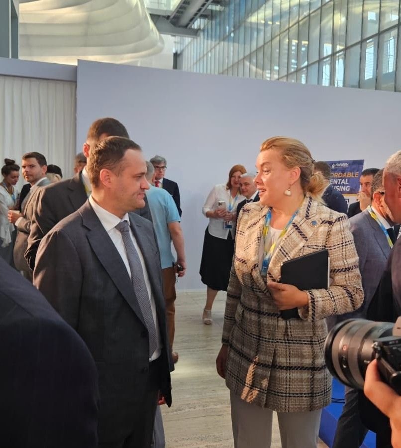 Oleksii Kuleba (Deputy Prime Minister for Restoration of Ukraine) and Tatiana Molcean (UNECE Executive Secretary)