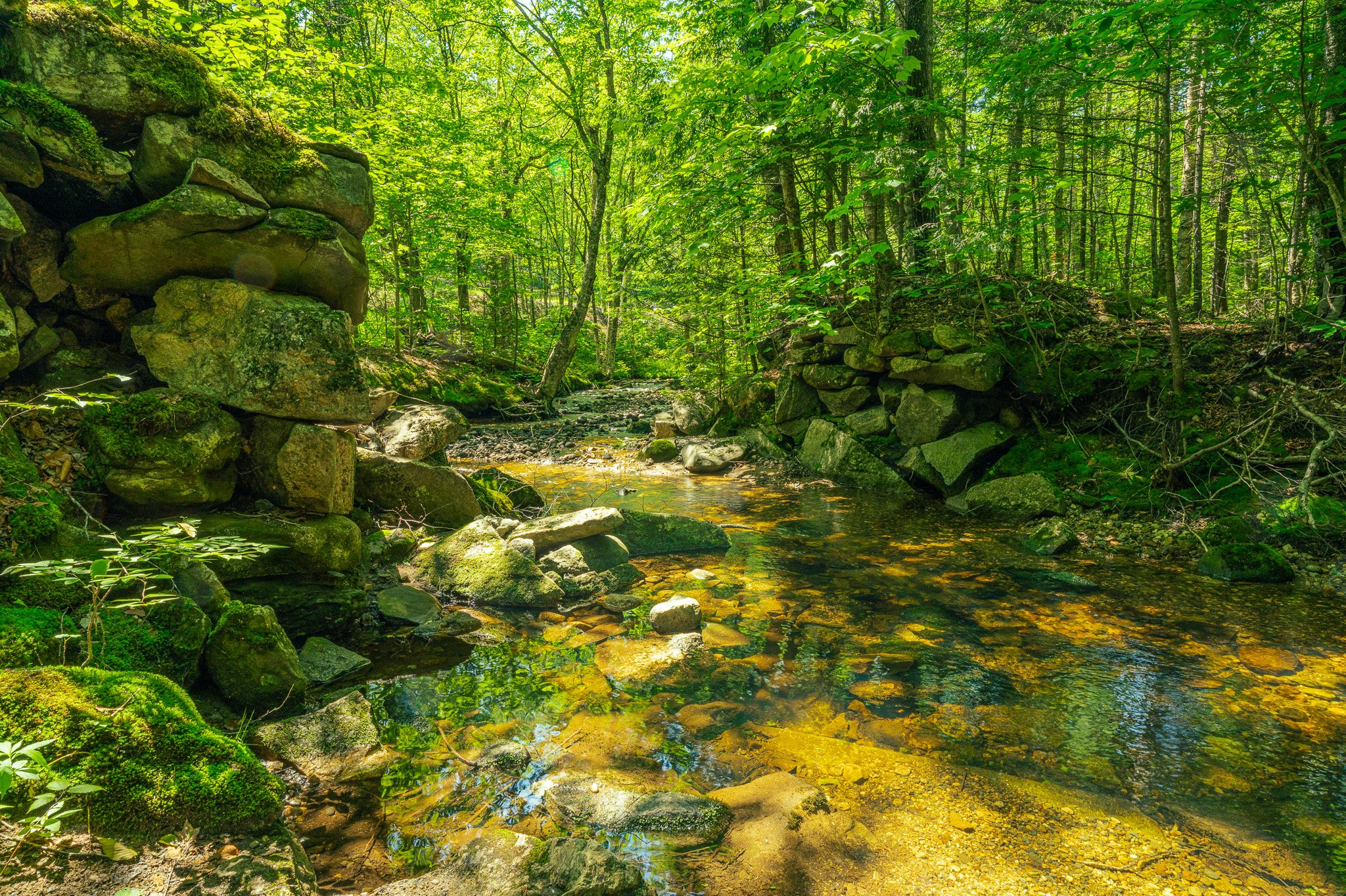 An abandoned carriage road crosses the Bear River, Grafton Notch State Park