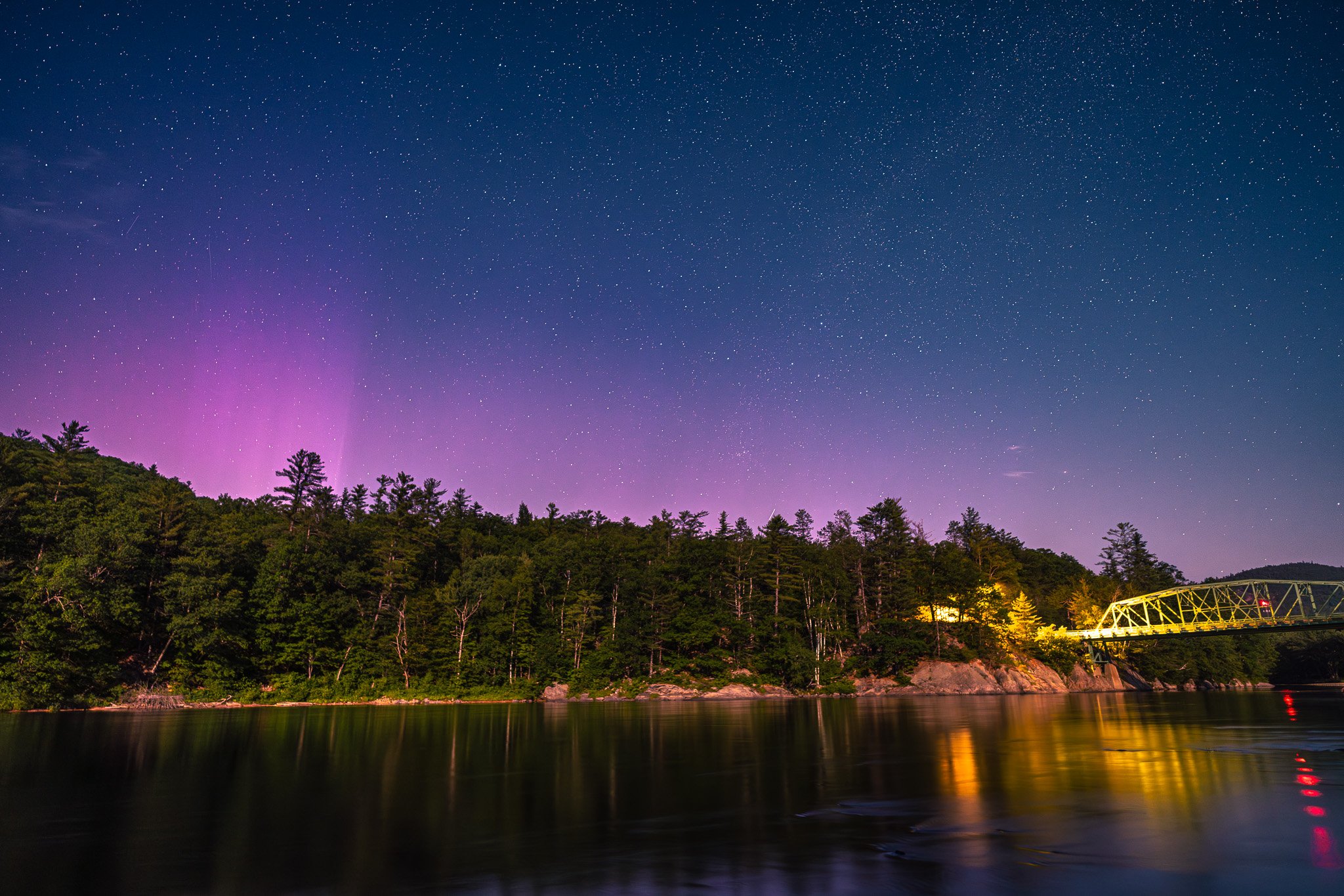 The Green Bridge spans the Androscoggin River, Gilead