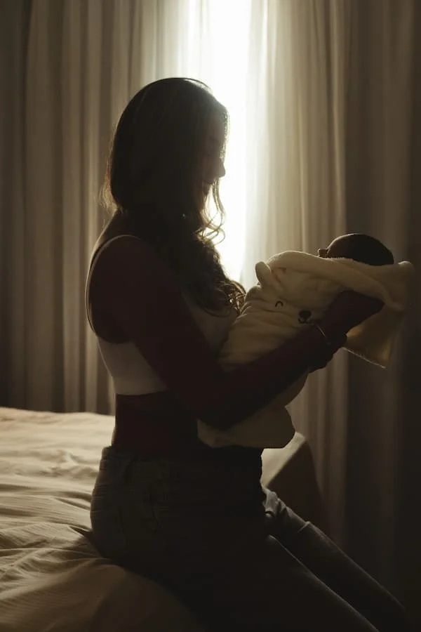 Mother holding baby