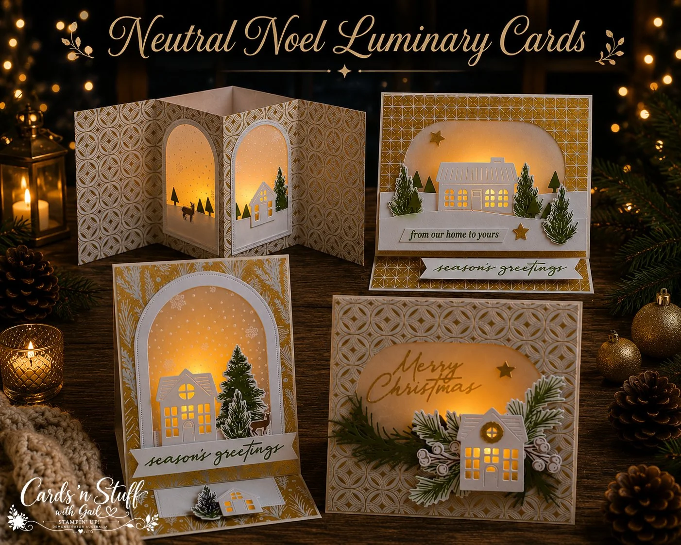 Neutral Noel Luminary Cards