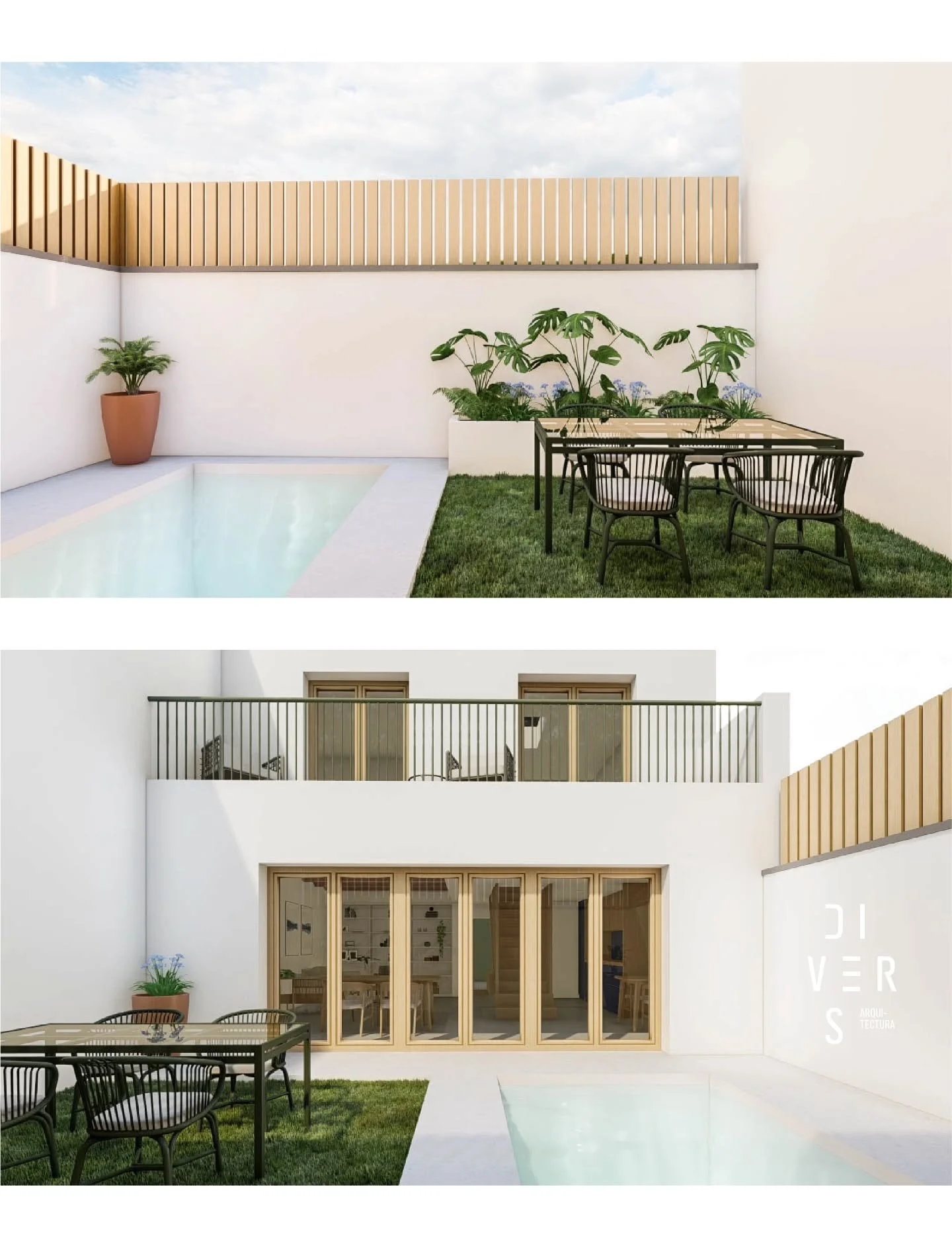 Aquest pati est&agrave; concebut per compartir &agrave;pats amb familiars i amics i per gaudir d&rsquo;un bon capbuss&oacute; a l&rsquo;estiu. Tot i que en un habitatge entre mitgeres les possibilitats s&oacute;n m&eacute;s limitades, &eacute;s un es