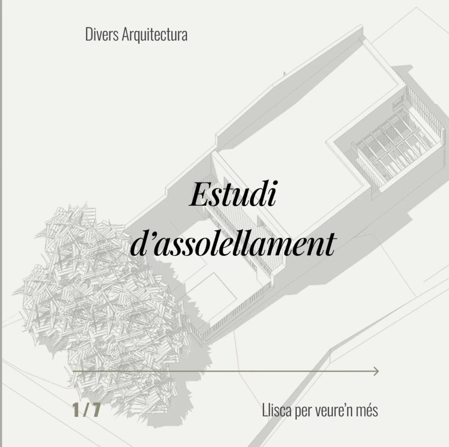 L&rsquo;estudi d&rsquo;assolellament ens permet verificar com incideix la llum solar en les diferents &agrave;rees del projecte. Es tracta d&rsquo;un habitatge entre mitgeres, de manera que es van modelar tant la paret del ve&iacute; com tots els ele