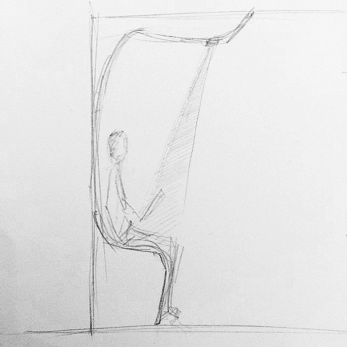 Concept Sketch with recessed central lighting feature.