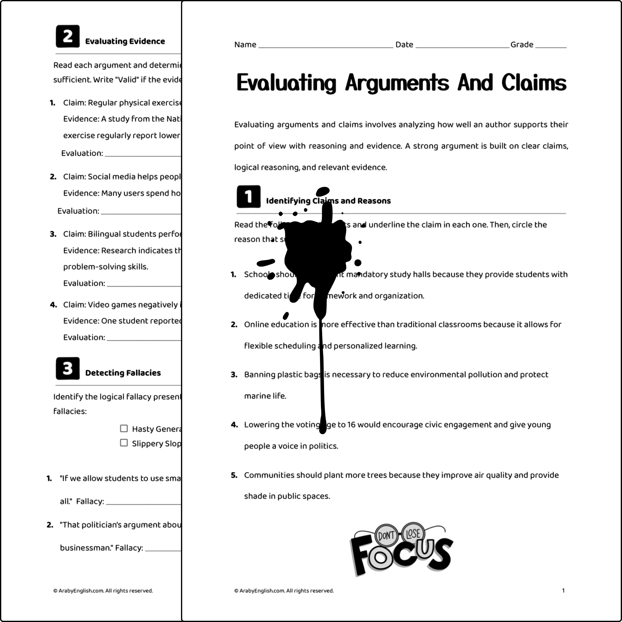 Evaluating Arguments and Claims