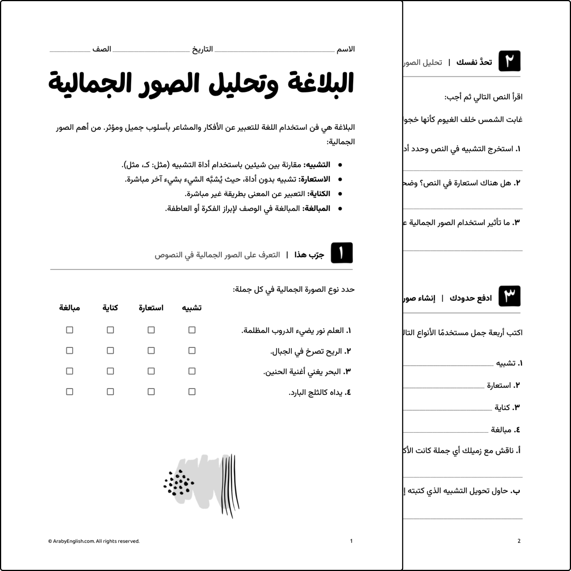البلاغة وتحليل الصور الجمالية