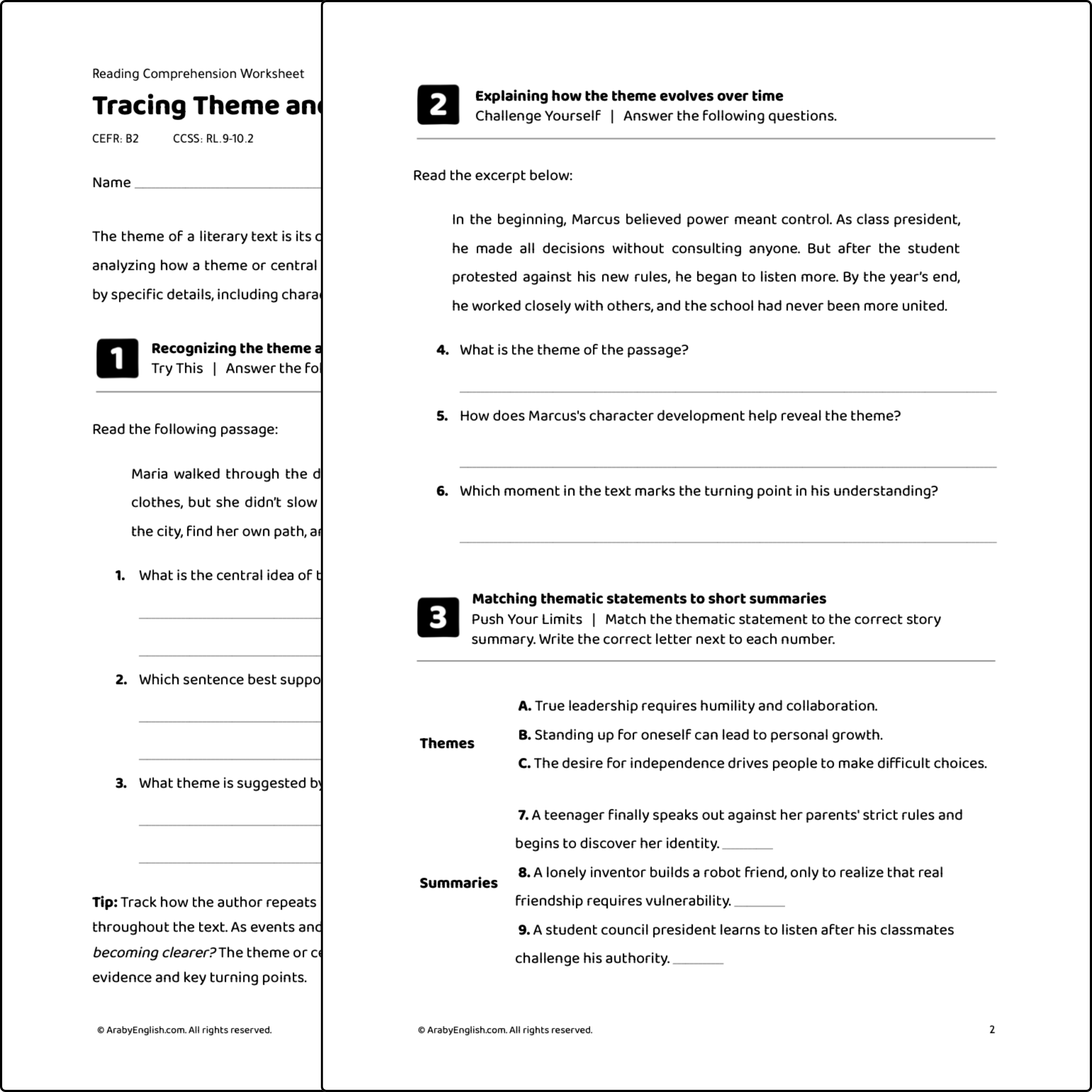 Tracing Theme and Central Idea Development