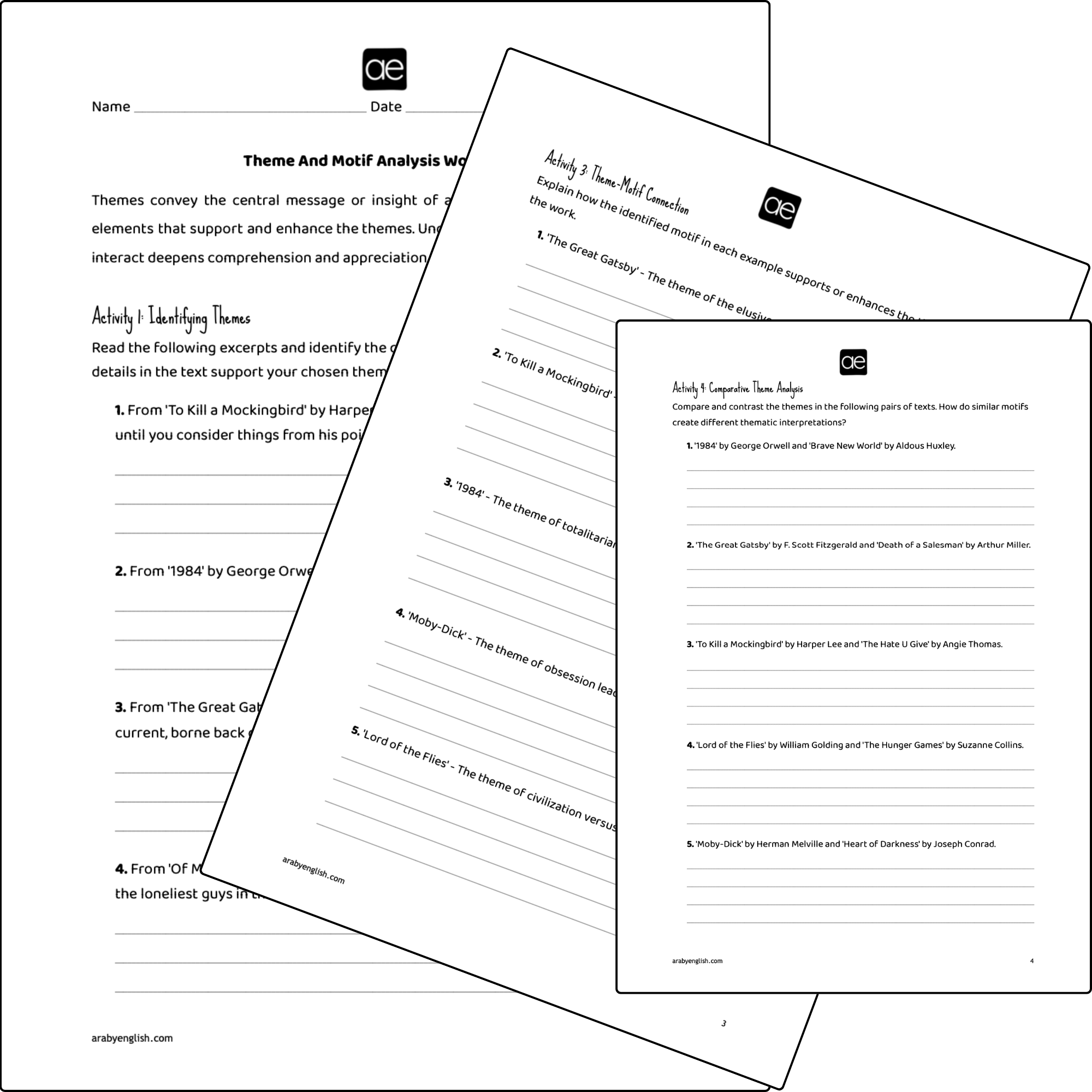 Grade 11 Theme and Motif Analysis Worksheet