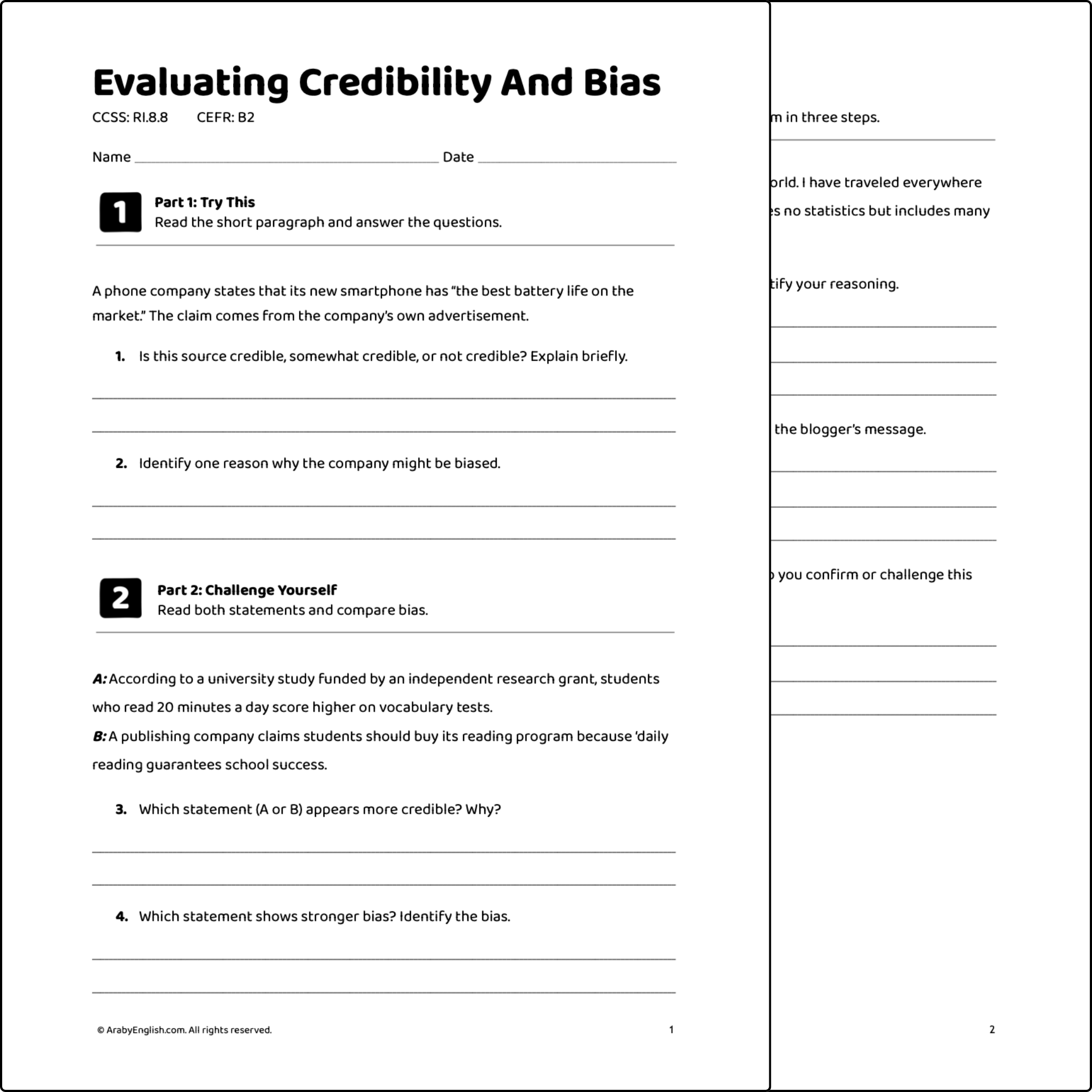 Evaluating Credibility And Bias