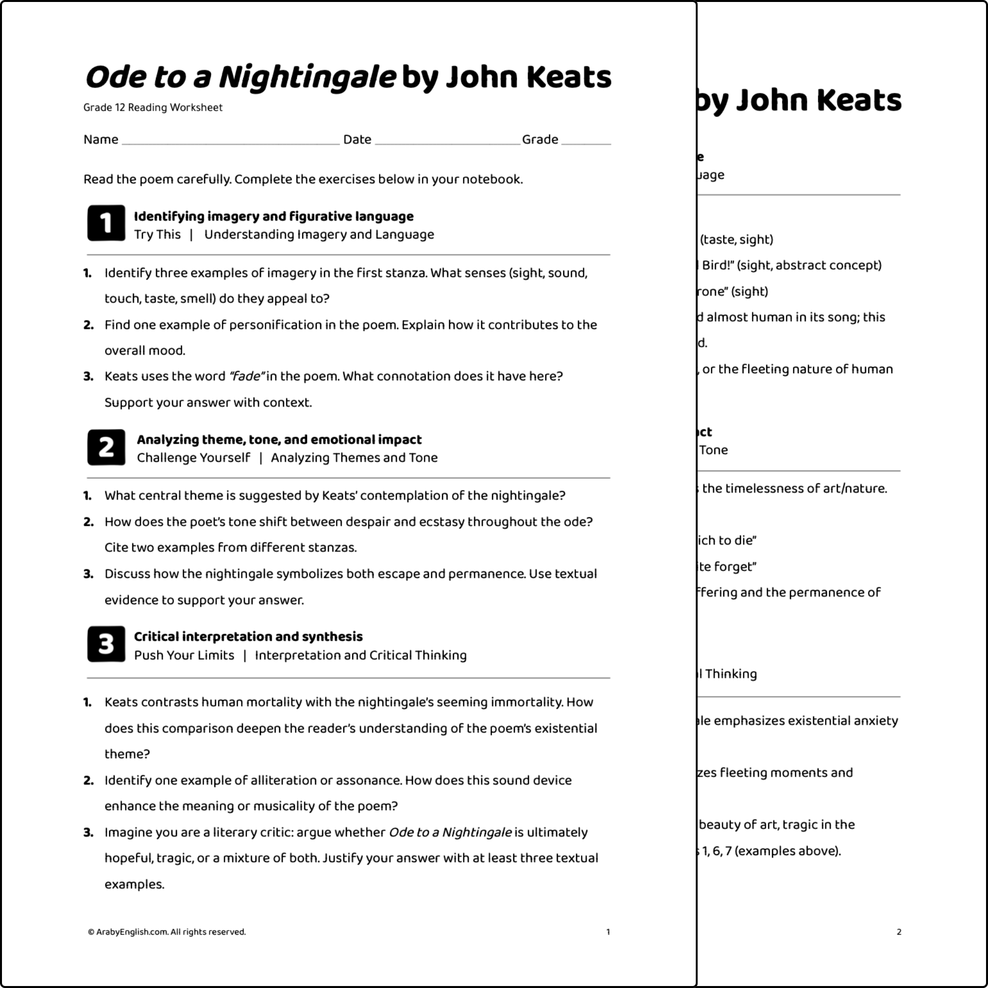 Ode to a Nightingale by John Keats