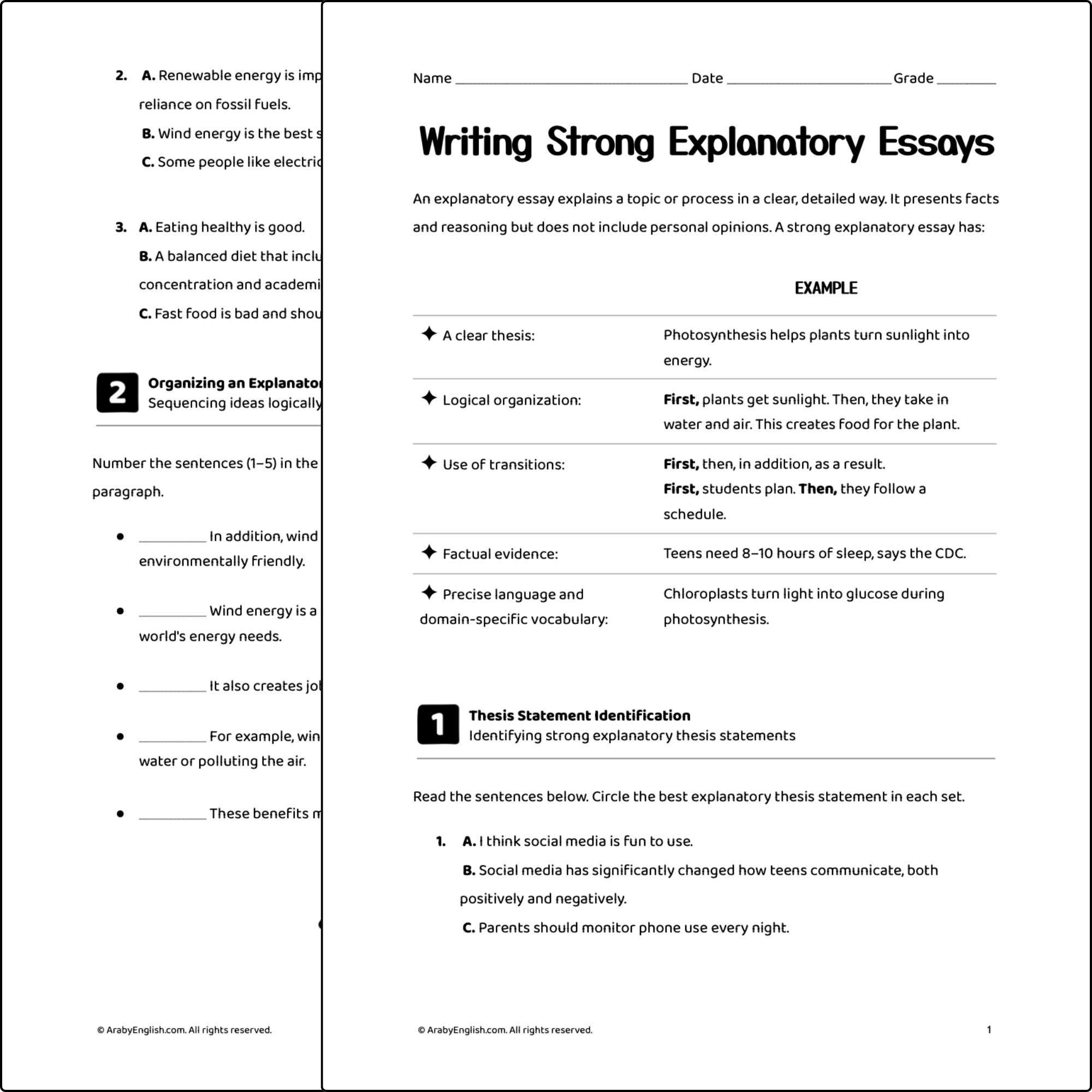 Writing Strong Explanatory Essays
