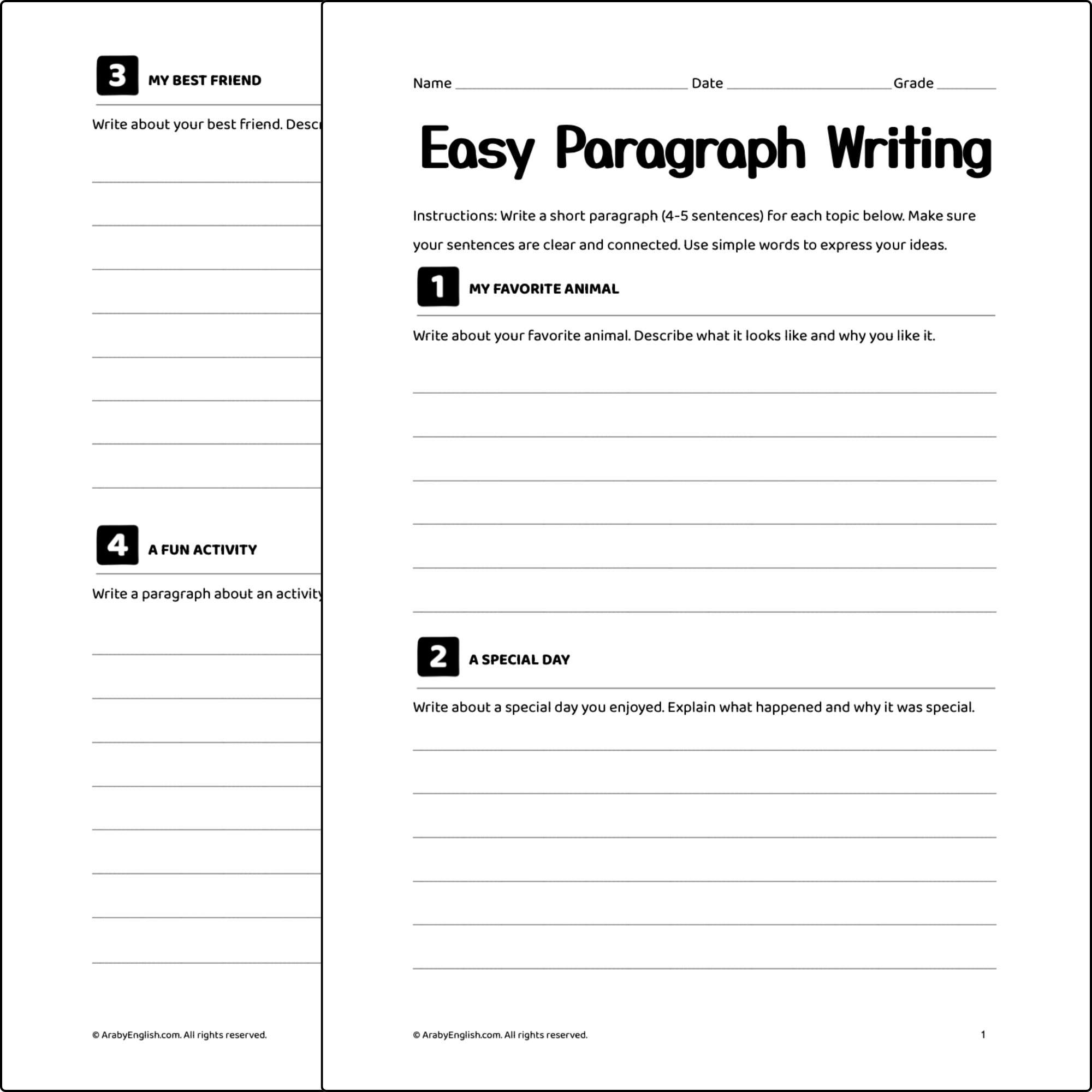 Easy Paragraph Writing 01