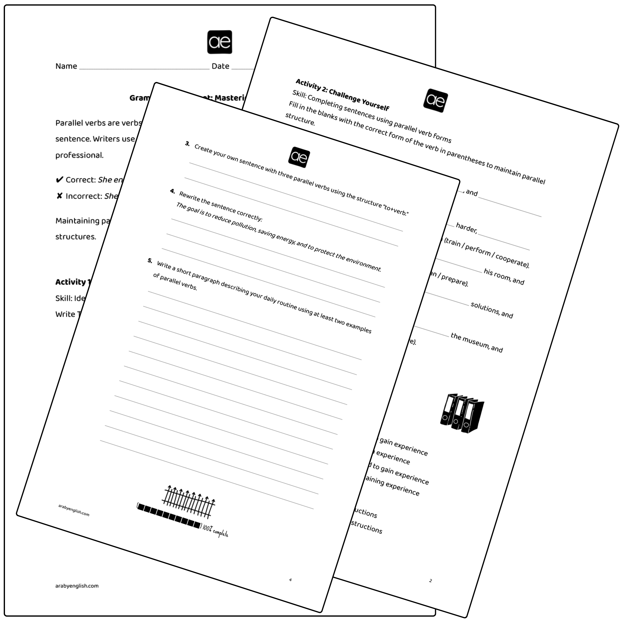 Grammar Worksheet: Mastering Parallel Verbs