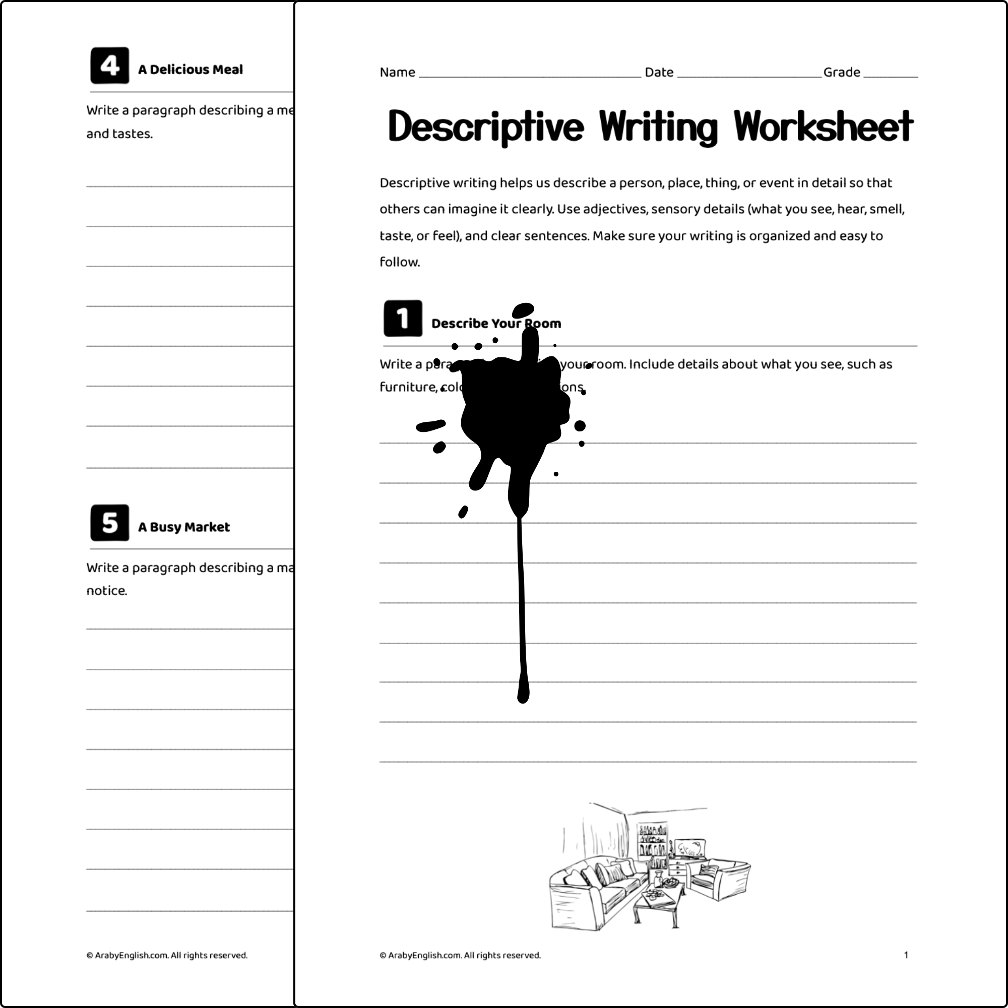 Descriptive Writing Worksheet