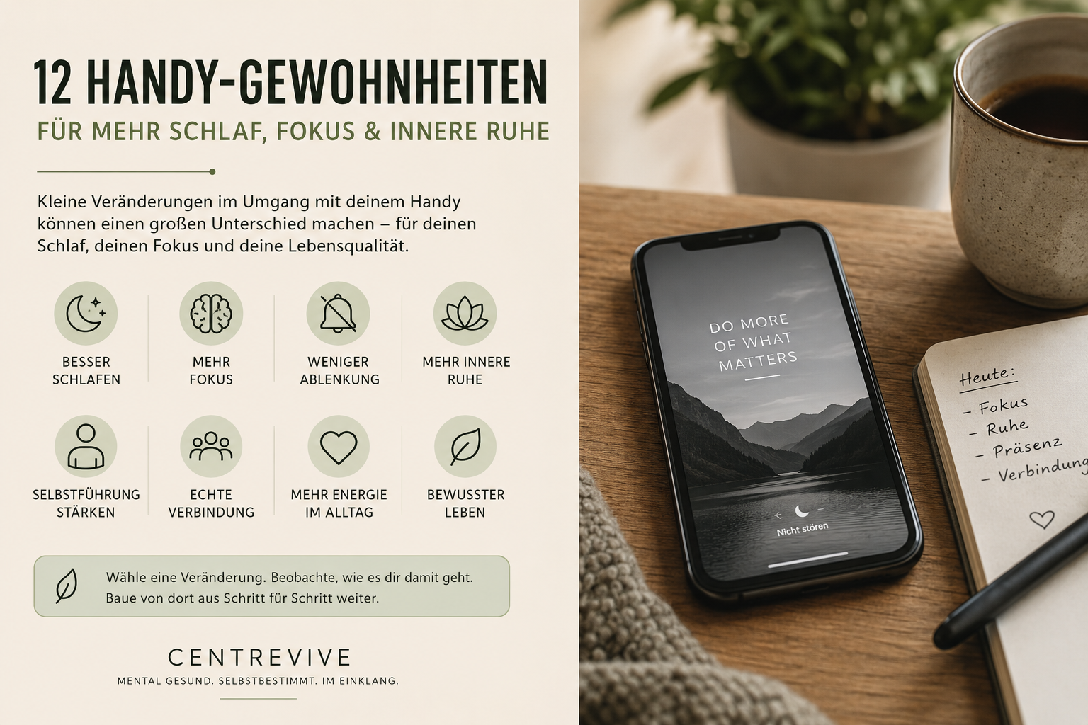 12 Handy-Gewohnheiten für mehr Ruhe, Fokus und Schlaf