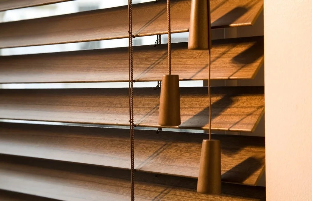 Elegant wooden venetian blinds - Interior design in Camps Bay.