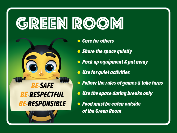 Green room PBL sign sample artwork