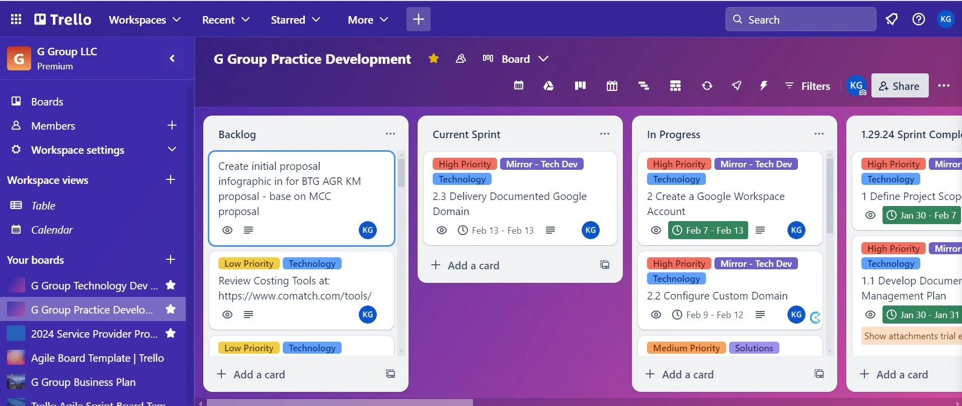 Trello Kanban G Group