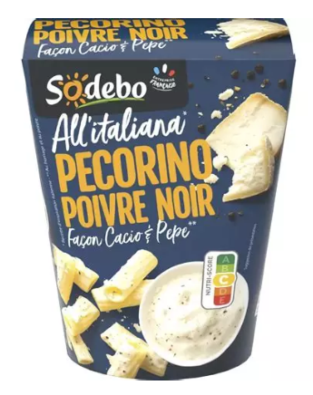 Pastabox Fromage pecorino poivre noir SODEBO 280g