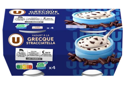 U Yaourt à la grecque stracciatella 4x150g