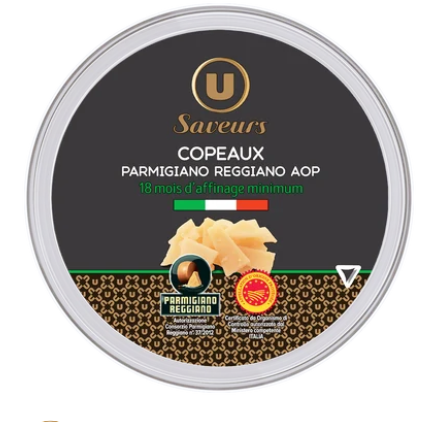 U SAVEURS Copeaux de Parmigiano Reggiano AOP lait cru 30%mg, 60g