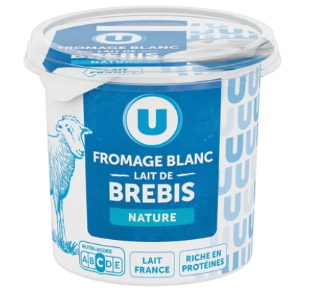 U Fromage blanc au lait de brebis 4,5%MG - 400g
