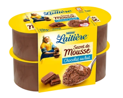 Mousse au chocolat au lait Secret de mousse LA LAITIERE - 4x59g