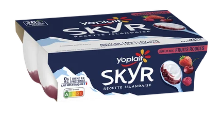 Skyr sur lit aux fruits rouges YOPLAIT SKYR - 4x100g