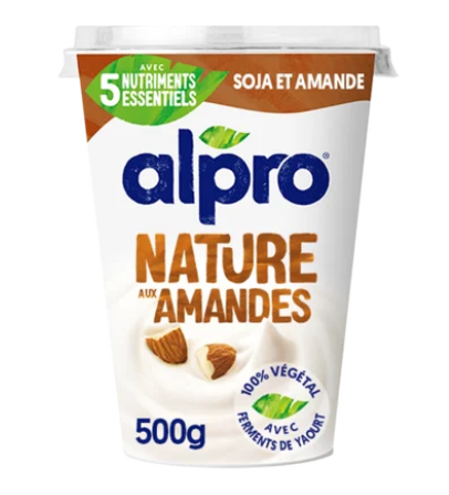 Dessert végétal soja nature à l'amande ALPRO - 500g