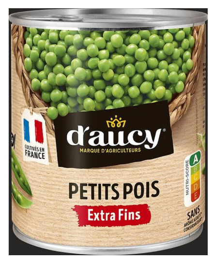 Petits pois extra-fins Cultivé en France D'AUCY - 560g