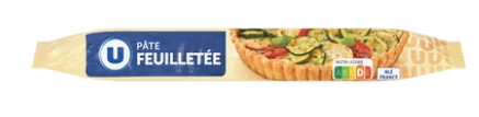 U Pâte à tarte feuilletée ronde prête à dérouler 230g
