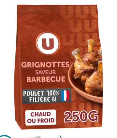 U Grignotte de poulet rôtie barbecue Bleu Blanc Coeur - Sachet 250g