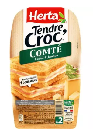 Croque Monsieur Tendre Croc' Comté et jambon, Herta x2