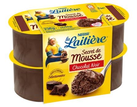 Mousse au chocolat noir Secret de mousse LA LAITIERE - 4x59g