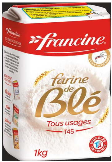 Farine de blé T45 FRANCINE, 1kg