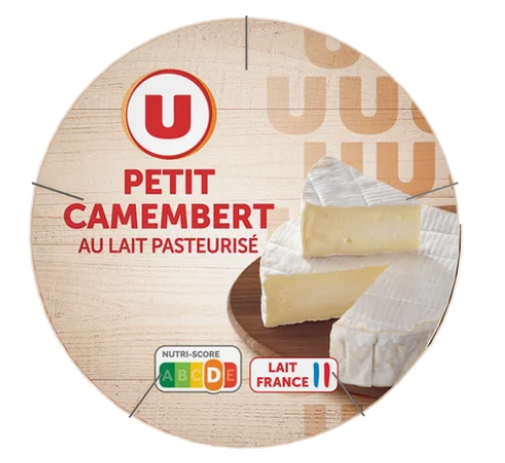 U Petit Camembert au lait pasteurisé 20%MG, 145g