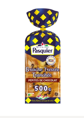 Brioche tressée tranchée pépites de chocolat BRIOCHE PASQUIER