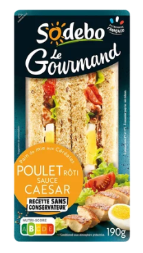 Sandwich le Gourmand poulet caesar SODEBO, 190g