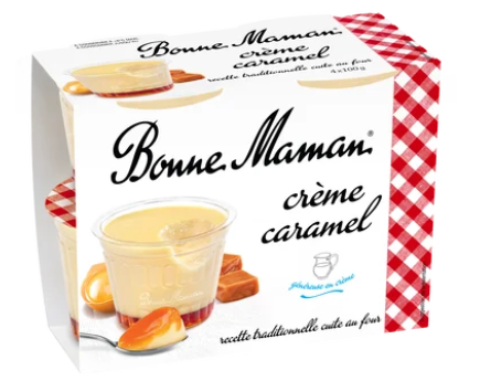 Crème caramel aux oeufs frais BONNE MAMAN - 4 pots de 100g