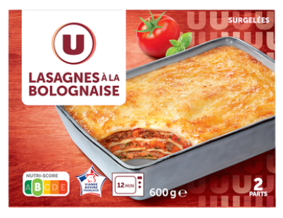 U Plat cuisiné Lasagne à la bolognaise 600g