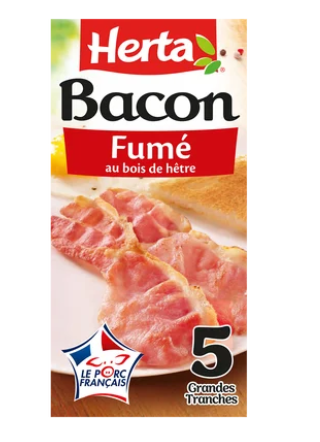 Bacon Fumé Grandes Tranches HERTA x5 - 100g