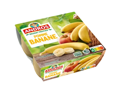 Dessert fruitier pomme banane ANDROS 4x100g