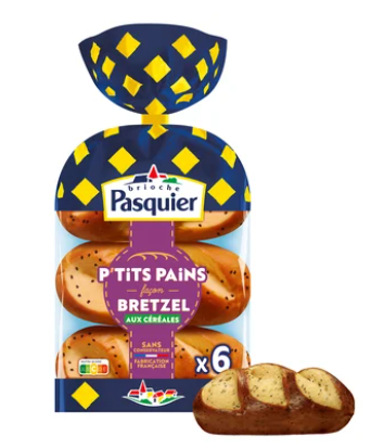 Petits pains sandwichs façon bretzel BRIOCHES PASQUIER x6 270g