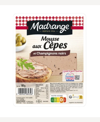 Mousse aux cèpes et champignons noirs Elevages Bien Être MADRANGE 180g