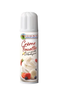 Crème sous pression stérilisée UHT sucrée à la vanille de Madagascar 29% de matère grasse ISIGNY SAINTE MERE, 250g