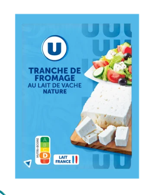 U Fromage pasteurisé au lait de vache tranche 23%MG, 200g