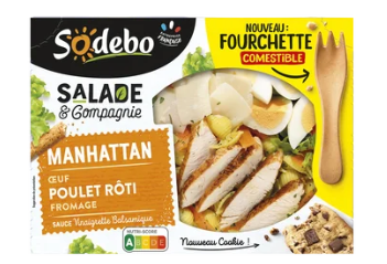 Salade de pâtes, poulet, oeufs et crudité - Manhattan, SODEBO 320g